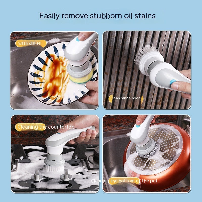 4-in-1 Electric Cleaning Brush – Cordless Handheld Spinning Scrubber, Portable & Rechargeable for Deep Cleaning