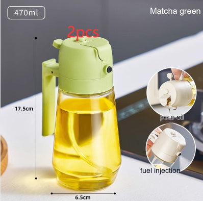 Olive Oil Sprayer for Cooking – 2-in-1 Glass Dispenser for Air Fryer, BBQ, Vinegar & Soy Sauce