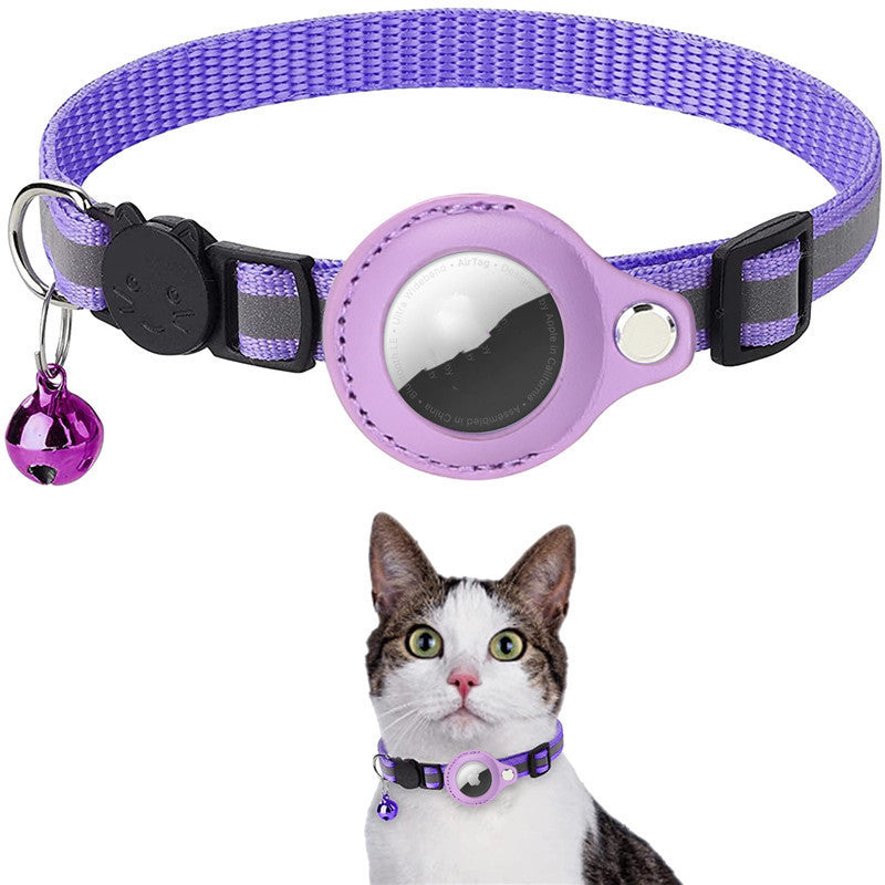 Reflective Waterproof AirTag Pet Collar – Nylon Protective Holder for Dogs & Cats