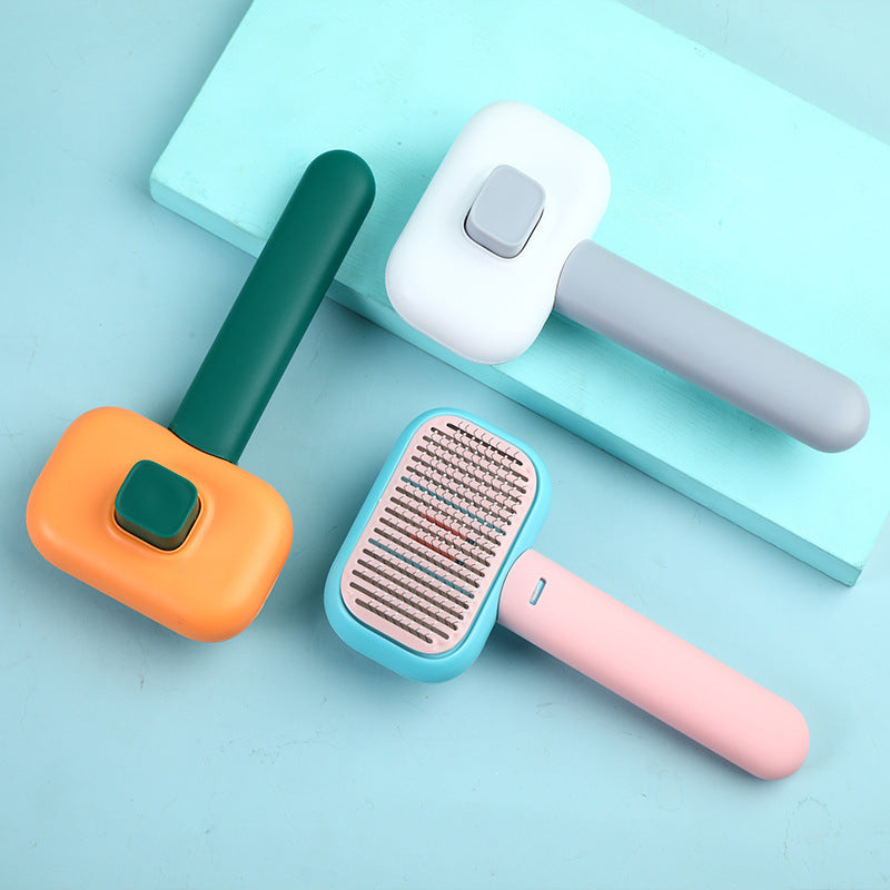 Pet Hair Brush & Deshedding Comb – Stainless Steel Grooming Tool for Cats & Dogs