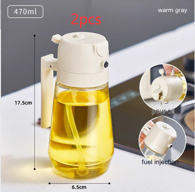 Olive Oil Sprayer for Cooking – 2-in-1 Glass Dispenser for Air Fryer, BBQ, Vinegar & Soy Sauce