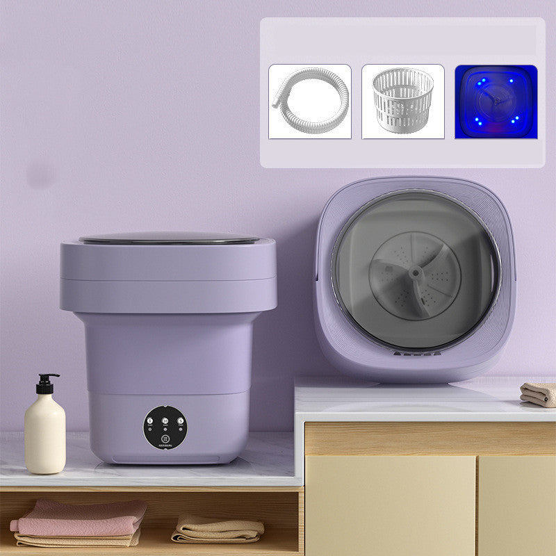 Portable Mini Washing Machine – Foldable, Compact Washer for Small Clothes, Socks & Underwear with Energy-Efficient Design