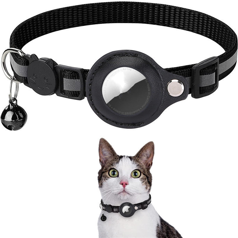 Reflective Waterproof AirTag Pet Collar – Nylon Protective Holder for Dogs & Cats