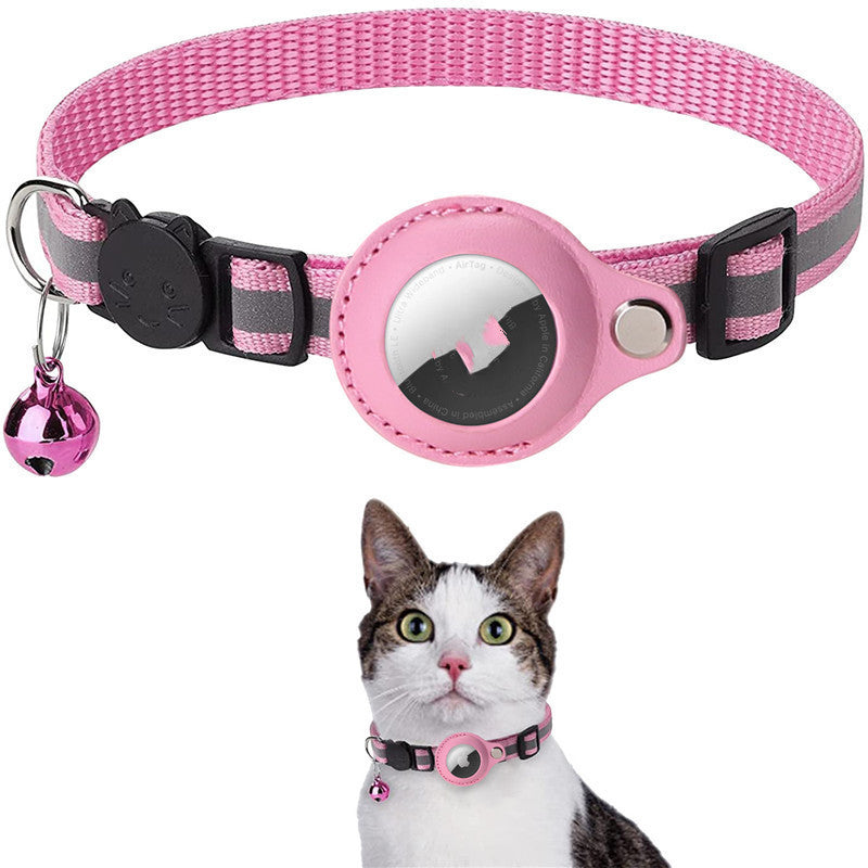 Reflective Waterproof AirTag Pet Collar – Nylon Protective Holder for Dogs & Cats