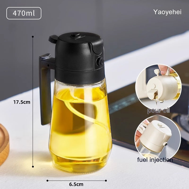 Olive Oil Sprayer for Cooking – 2-in-1 Glass Dispenser for Air Fryer, BBQ, Vinegar & Soy Sauce
