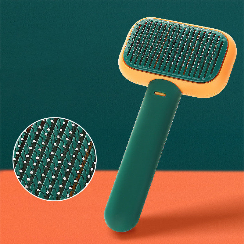 Pet Hair Brush & Deshedding Comb – Stainless Steel Grooming Tool for Cats & Dogs