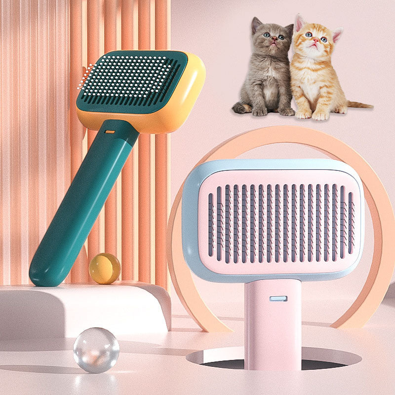 Pet Hair Brush & Deshedding Comb – Stainless Steel Grooming Tool for Cats & Dogs