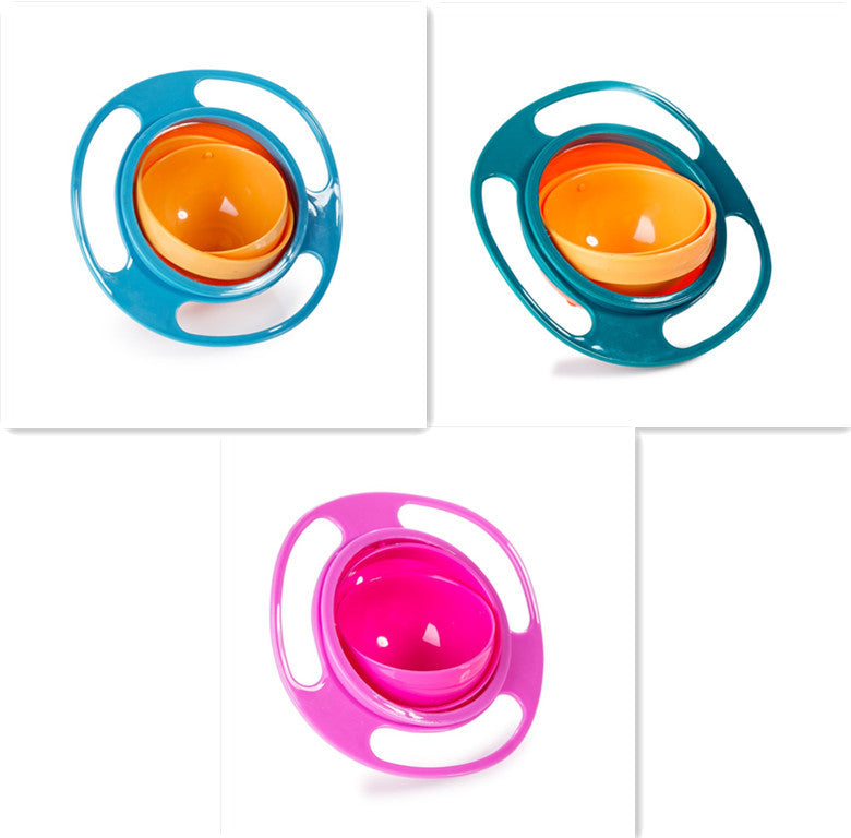 360° Spill-Proof Rotating Baby Bowl – Gyro Design for Kids