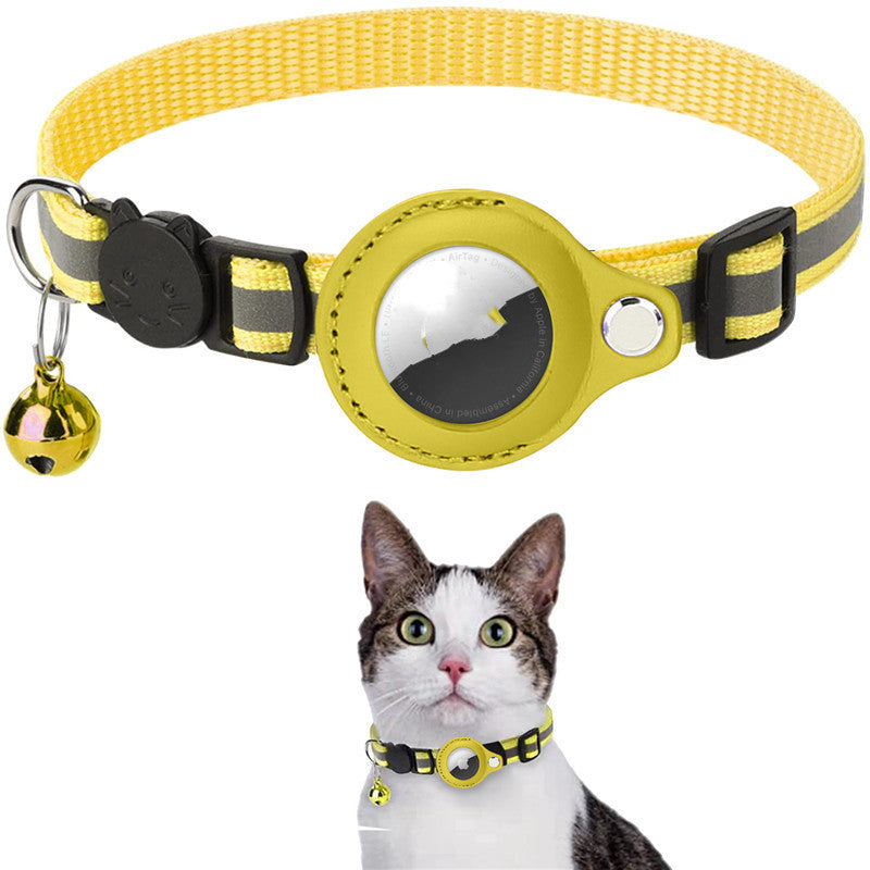 Reflective Waterproof AirTag Pet Collar – Nylon Protective Holder for Dogs & Cats