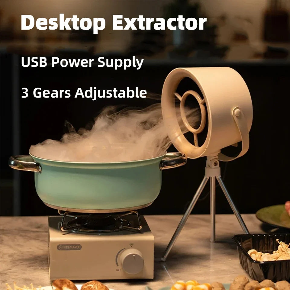 Portable Desktop Exhaust Fan – USB Charging Mini Kitchen Hood & Range Hood for BBQ & Cooking