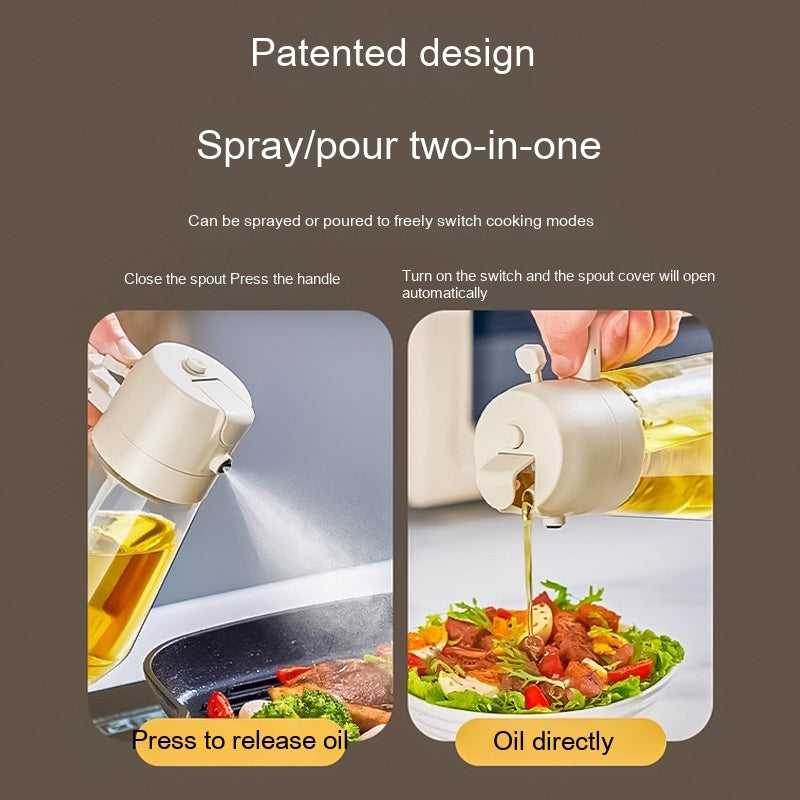 Olive Oil Sprayer for Cooking – 2-in-1 Glass Dispenser for Air Fryer, BBQ, Vinegar & Soy Sauce