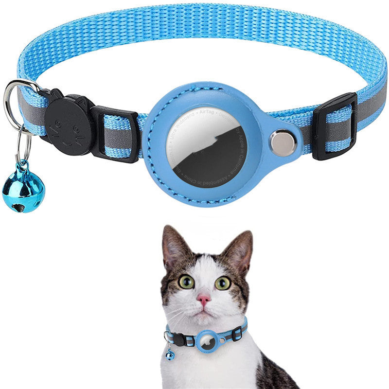 Reflective Waterproof AirTag Pet Collar – Nylon Protective Holder for Dogs & Cats