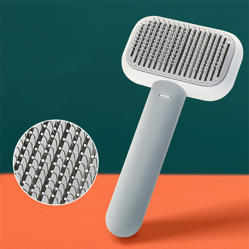 Pet Hair Brush & Deshedding Comb – Stainless Steel Grooming Tool for Cats & Dogs