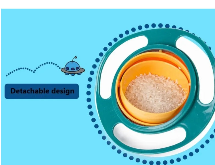 360° Spill-Proof Rotating Baby Bowl – Gyro Design for Kids