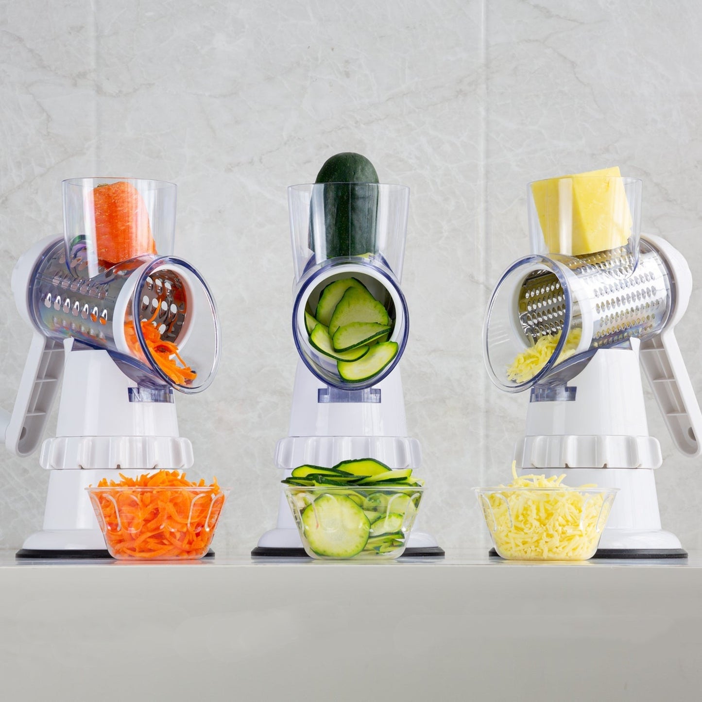 3-in-1 Manual Vegetable Slicer, Grater & Chopper – Multifunction Kitchen Gadget for Fast & Easy Food Prep