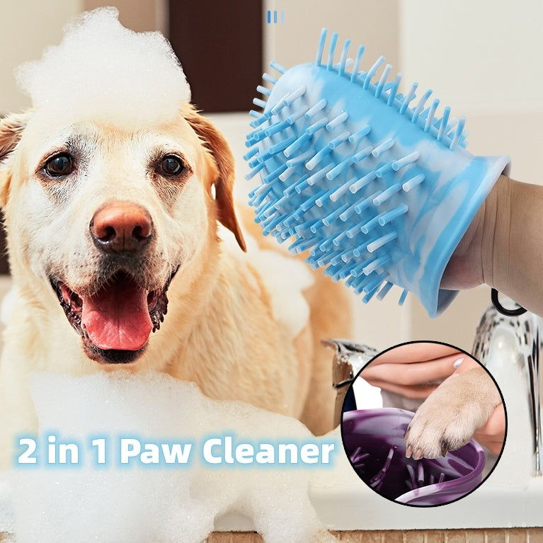 2-in-1 Dog Paw Cleaner Cup – Soft Foot Cleaning Washer & Brush for Pets