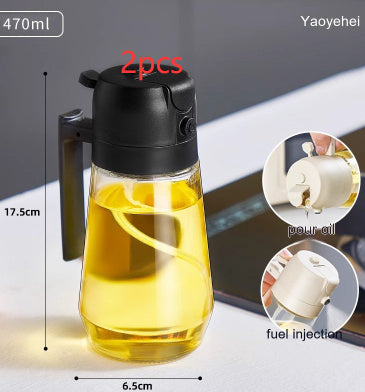 Olive Oil Sprayer for Cooking – 2-in-1 Glass Dispenser for Air Fryer, BBQ, Vinegar & Soy Sauce