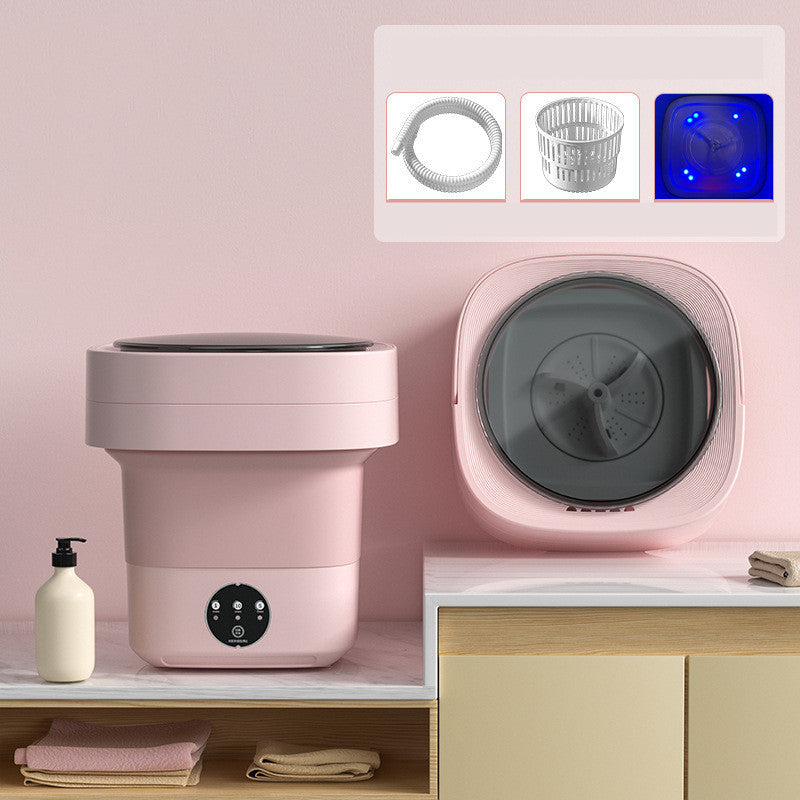 Portable Mini Washing Machine – Foldable, Compact Washer for Small Clothes, Socks & Underwear with Energy-Efficient Design
