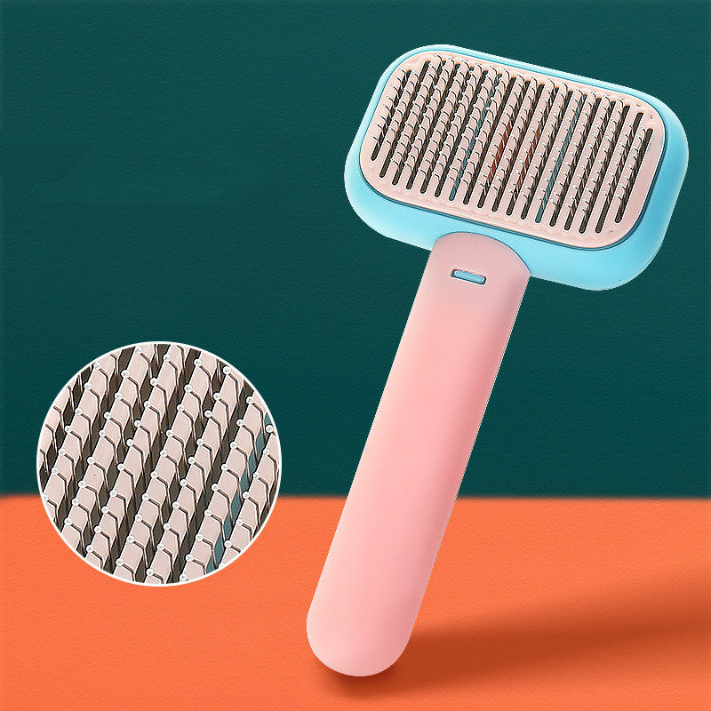 Pet Hair Brush & Deshedding Comb – Stainless Steel Grooming Tool for Cats & Dogs