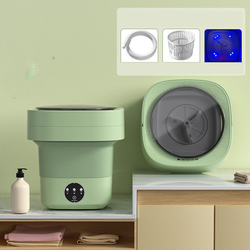 Portable Mini Washing Machine – Foldable, Compact Washer for Small Clothes, Socks & Underwear with Energy-Efficient Design