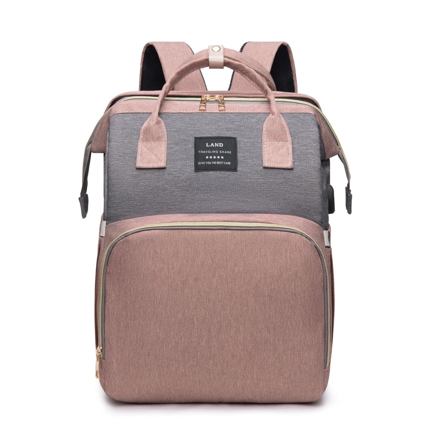 Mummy Baby Crib Backpack – Large Capacity Diaper Bag with Insulated Bottle Pockets