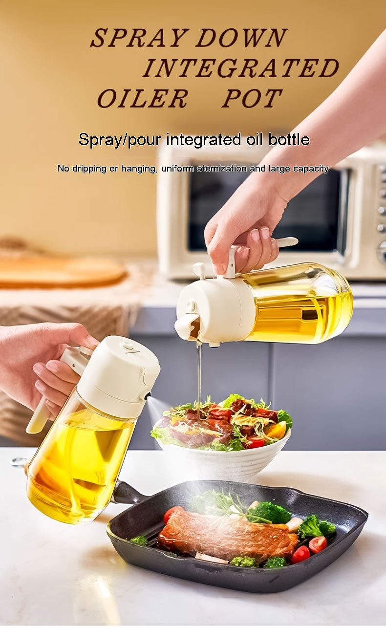 Olive Oil Sprayer for Cooking – 2-in-1 Glass Dispenser for Air Fryer, BBQ, Vinegar & Soy Sauce